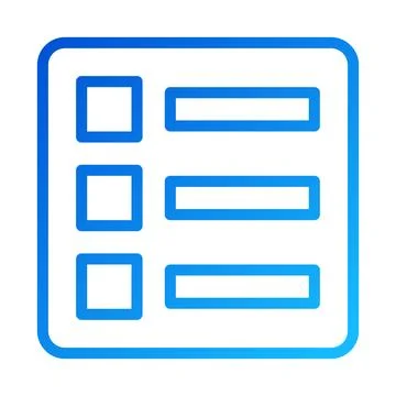 Blue checklist icon with rounded rectangle shape Stock Illustration