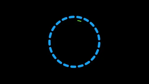 Blue checkmark appearing in a dashed circle animated loop, success, completion Stock Footage 336061121