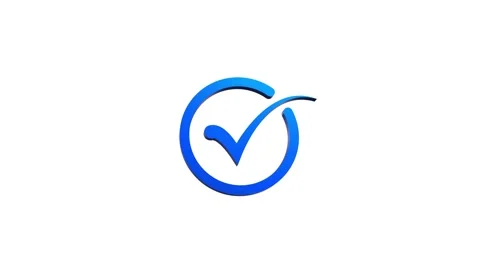 Blue Checkmark Circle Icon Symbol Design Validation Stock Footage 331897952