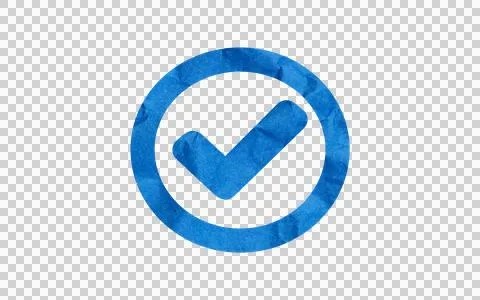 Blue Checkmark Icon with Textured Finish Stock Illustration