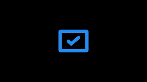 Blue Checkmark Inside Square Icon Stock Footage 332984290
