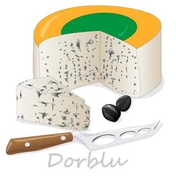 Blue cheese collection - dorblu illustration Stock Illustration