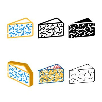 Blue cheese color icon vector clean Stock Illustration
