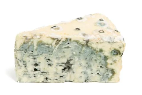 Blue cheese isolated on white Stock Photos