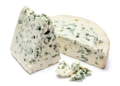 Blue cheese on a white background Stock Illustration