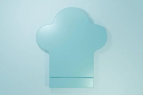 Blue Chef hat icon isolated on blue background. Cooking symbol. Cooks hat. .. Stock Illustration