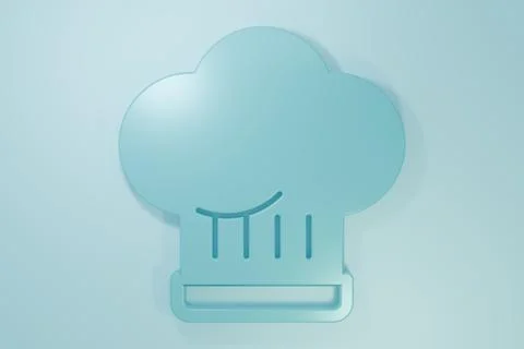 Blue Chef hat icon isolated on blue background. Cooking symbol. Cooks hat. .. Stock Illustration