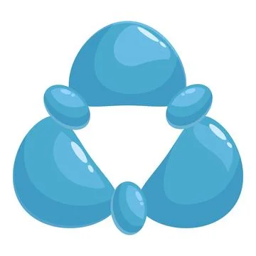 Blue chemical molecule structure forming triangle shape Stock Illustration