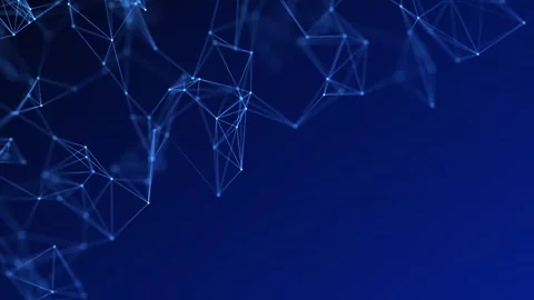 Blue chemical plexus of molecules. Blue Particles connected by lines. Symme.. Video stock 281934264