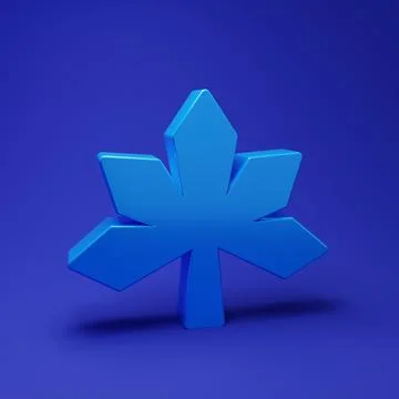 Blue Chestnut leaf icon isolated on blue background. Minimalism concept. 3D.. Illustrazione stock