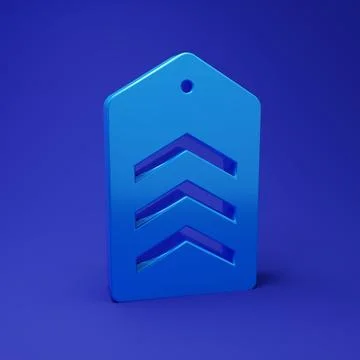 Blue Chevron icon isolated on blue background. Military badge sign. Minimal.. Stockillustratie