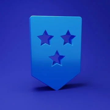 Blue Chevron icon isolated on blue background. Military badge sign. Minimal.. Stockillustratie