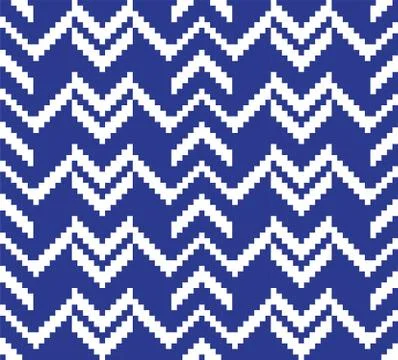 Blue Chevron Seamless Pattern Background Stock Illustration