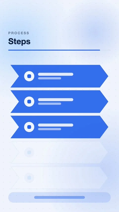 Blue Chevrons Activating In Sequence Vertical Animated Background For Process, Stock Footage 343855188