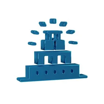 Blue Chichen Itza in Mayan icon isolated on transparent background. Ancient.. Ilustración de archivo