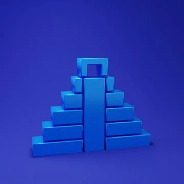 Blue Chichen Itza in Mayan icon isolated on blue background. Ancient Mayan .. Ilustración de archivo