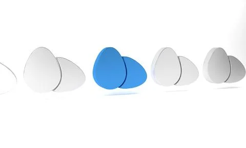 Blue Chicken egg icon isolated on white background. Minimalism concept. 3D .. Illustrazione stock