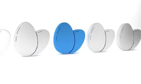 Blue Chicken egg icon isolated on white background. Minimalism concept. 3D .. Illustrazione stock