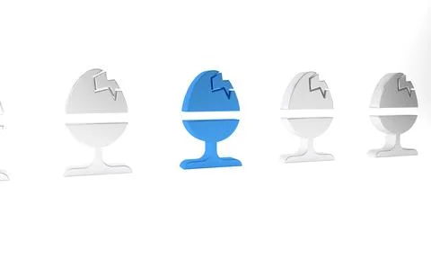 Blue Chicken egg on a stand icon isolated on white background. Happy Easter.. Stock Illustration