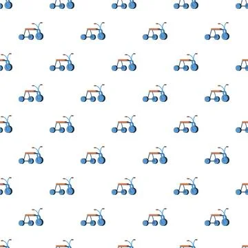 Blue child walker seamless pattern for background design Illustrazione stock