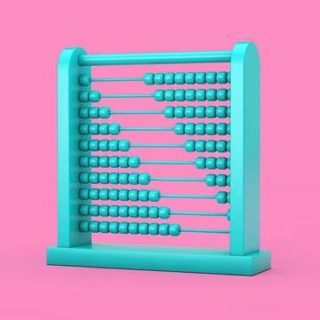 Blue Children Toy Brain Development Abacus in Duotone Style. 3d Rendering Stock Illustration