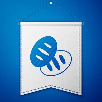 Blue Christian bread icon isolated on blue background. Religion and Christian Stock Illustration