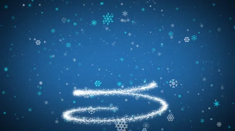 Blue Christmas background with animated tree Stock Footage 978092