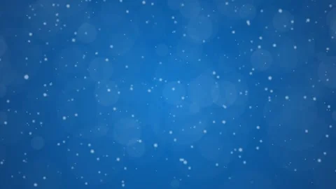 Blue Christmas Background with Falling Snow and Bokeh Particles Animation. Stock Footage 320391606