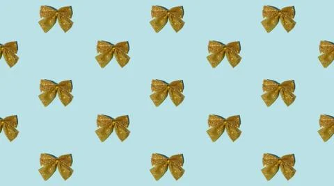 Blue christmas background seamless pattern bow Stock Photos