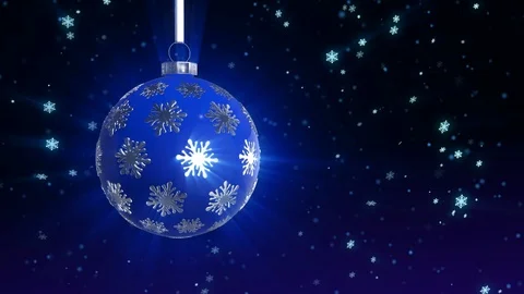 Blue Christmas Ball Stock Footage 117370133