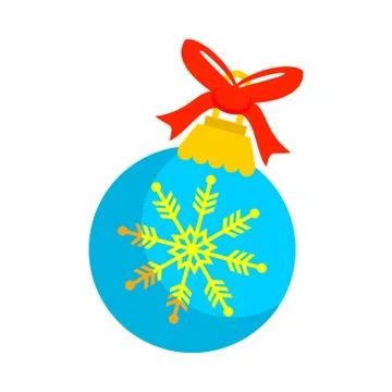 Blue Christmas Ball Gift Vector Illustration Stock Illustration