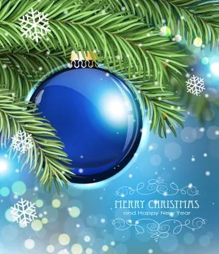 Blue Christmas ball Stock Illustration