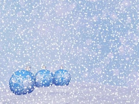 Blue Christmas balls - 3D render Stock Illustration