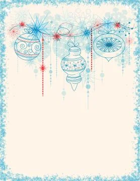 Blue Christmas decorations Stock Illustration