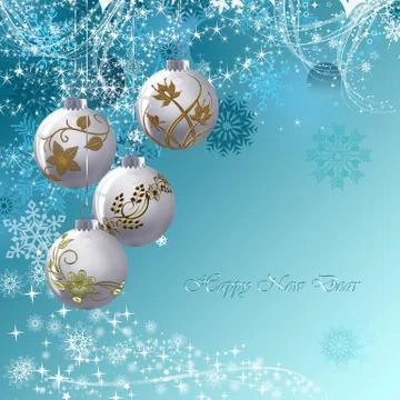 Blue Christmas decorative background Illustrazione stock