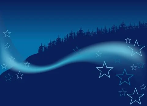 Blue Christmas Forest Stock Illustration