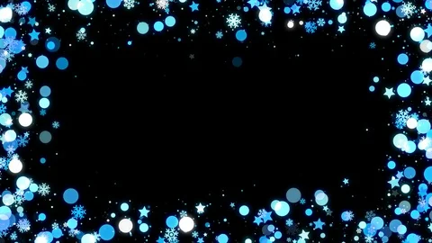Blue Christmas frames with snowflakes and stars with alpha channel looped Video stock 95785217