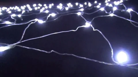Blue Christmas lights tracking shoot Stock Footage 69272350