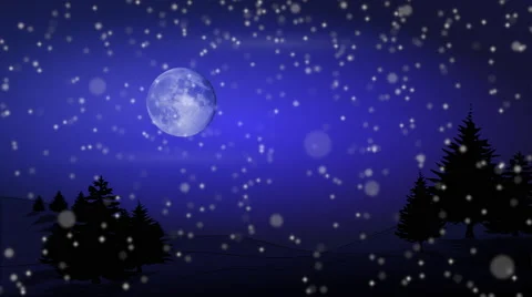 Blue christmas moon Stock Footage 68565635