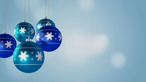 Blue Christmas Ornament Loop Ready Background Vídeos de archivo 69213357