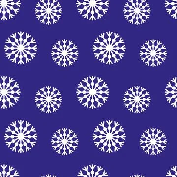 Blue Christmas seamless pattern with snowflakes. Stock Illustration