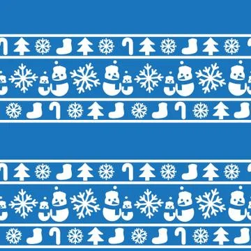 Blue Christmas Snowman seamless pattern background Stock Illustration
