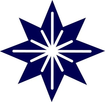Blue Christmas Star Glowing Flat Icon Stock Illustration