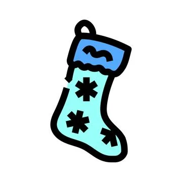 Blue christmas stocking with snowflake patterns Stock Illustration