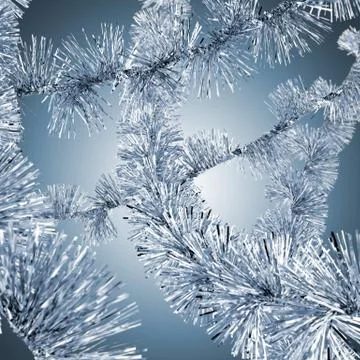 Blue christmas tinsel Illustrazione stock