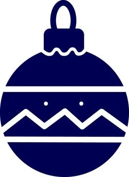 Blue Christmas Tree Ball Flat Icon Stock Illustration
