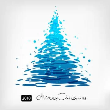 Blue Christmas tree design Stock Illustration