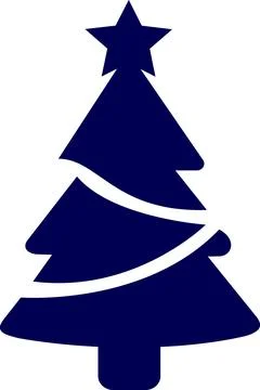 Blue Christmas Tree Flat Icon Graphic Stock Illustration