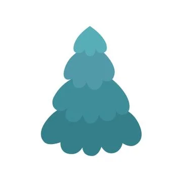 Blue Christmas tree. Isolated vector illustrations. Cartoon Christmas tree Stock Illustration