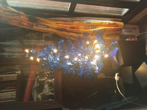 A blue Christmas tree Foto stock